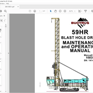 CAT Bucyrus 59HR Blast Hole Drill Maintenance and Operation Manual SN141426 - PDF DOWNLOAD