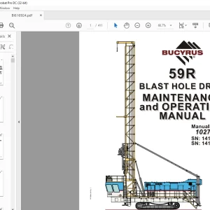 CAT Bucyrus 59R Electric Blast Hole Drill Maintenance And Operation Manual - PDF DOWNLOAD