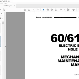 CAT Bucyrus 60R 61R Electrical Blast Hole Drill Mechanical Maintenance Manual BI005541 - PDF DOWNLOAD