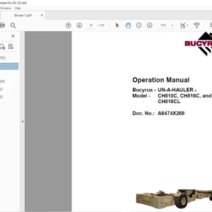 CAT Bucyrus Battery Carousel Operation Manual -  PDF DOWNLOAD