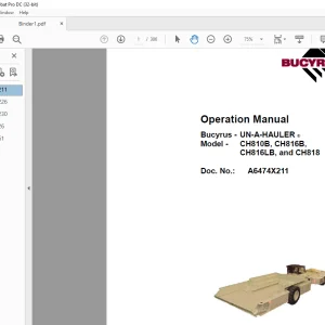 CAT Bucyrus CH810B, CH816B, CH816LB & CH818 Operation Manual - PDF DOWNLOAD