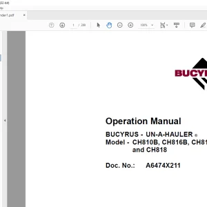 CAT Bucyrus CH810B, CH816B, CH816LB & CH818 Operation Manual - PDF DOWNLOAD
