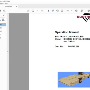 CAT Bucyrus CH810B, CH816B, CH816LB, & CH818 Operation Manual - PDF DOWNLOAD