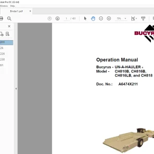 CAT Bucyrus CH810B, CH816B,CH816LB and CH818 Operation Manual - PDF DOWNLOAD