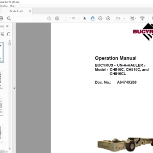 CAT Bucyrus CH810C, CH816C & CH816CL Operation Manual - PDF DOWNLOAD