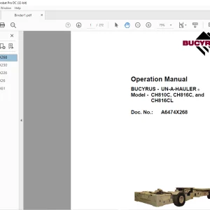 CAT Bucyrus CH810C, CH816C & CH816CL, Operation Manual - PDF DOWNLOAD