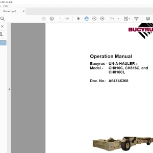 CAT Bucyrus CH810C, CH816C, and CH816CL Operation Manual - PDF DOWNLOAD