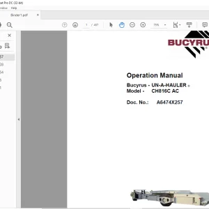 CAT Bucyrus CH816C AC Operation Manual - PDF DOWNLOAD