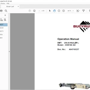 CAT Bucyrus CH816C AC Operation Manual - PDF DOWNLOAD