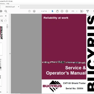 CAT Bucyrus CHT-50 Shield Trailer Service & Operator’s Manual SN 50004 - PDF DOWNLOAD