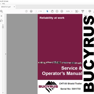 CAT Bucyrus CHT-50 Shield Trailer Service & Operator’s Manual SN 5001750 - PDF DOWNLOAD