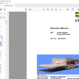 CAT Bucyrus DBT Feeder Breaker 7MFBH-48A Operation Manual BI620962-  PDF DOWNLOAD