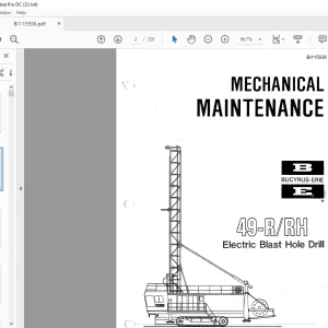 CAT Bucyrus-Erie 49-R RH Electric Blast Hole Drill MECHANICAL MAINTENANCE MANUAL BI115936 - PDF DOWNLOAD