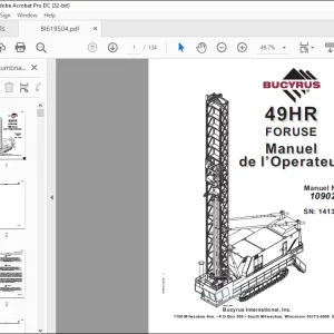 CAT Bucyrus Foreuse 49HR Manuel de l’opérateur BI619504 - PDF DOWNLOAD (Spanish)