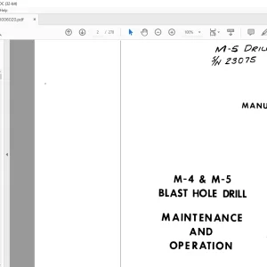 CAT Bucyrus M-4 & M-5 BLAST HOLE DRILL MAINTENANCE AND OPERATION MANUAL 2001 - PDF DOWNLOAD