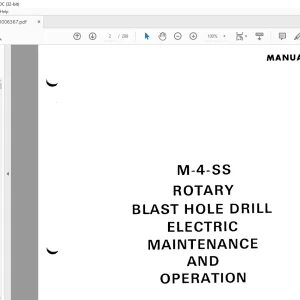 CAT Bucyrus M-4-SS ROTARY BLAST HOLE DRILL ELECTRIC MAINTENANCE AND OPERATION MANUAL 2022 - PDF DOWNLOAD