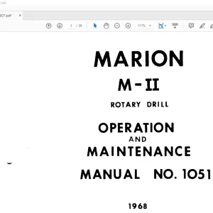 CAT Bucyrus MARION M-II ROTARY DRILL OPERATION AND MAINTENANCE MANUAL 1051 - PDF DOWNLOAD