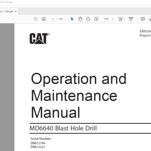 CAT Bucyrus MD6640 Blast Hole Drill Operation and Maintenance Manual EM026622-1 -  PDF DOWNLOAD