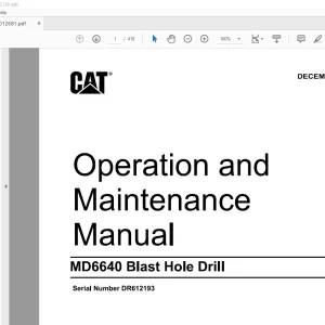 CAT Bucyrus MD6640 Blast Hole Drill Operation and Maintenance Manual SNDR612193 - PDF DOWNLOAD