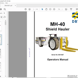 CAT Bucyrus MH-40 Shield Hauler Trailer Operator Manual SN 5001687 - PDF DOWNLOAD
