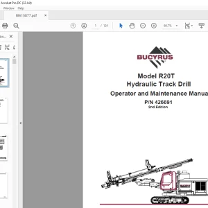 CAT Bucyrus R20T Hydraulic Track Drill Operator & Maintenance Manual PN 426691 - PDF DOWNLOAD