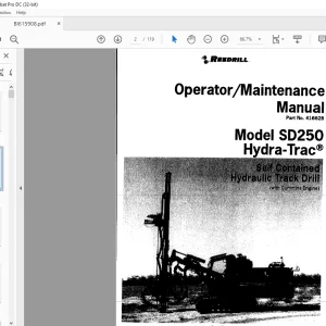 CAT Bucyrus SD250 Hydra-Trac Self Contained Hydraulic Track Drill Operator & Maintenance Manual PN 416628 - PDF DOWNLOAD