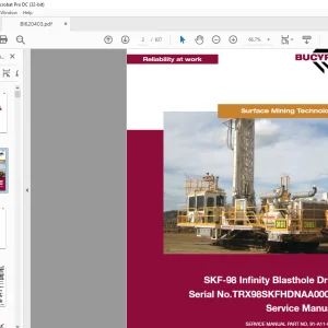 CAT Bucyrus SKF-98 Infinity Blasthole Drill Service Manual BI620403 - PDF DOWNLOAD
