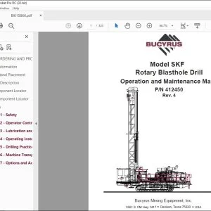 CAT Bucyrus SKF Rotary Blasthole Drill Operation & Maintenance Manual PN 412450 - PDF DOWNLOAD