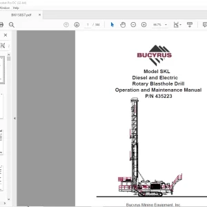 CAT Bucyrus SKL Diesel and Electric Rotary Blasthole Drill Operation and Maintenance Manual 435223  - PDF DOWNLOAD