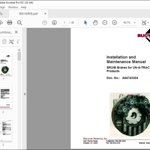CAT Bucyrus SROIB Brakes for UN-A-TRAC ® Products Installation and Maintenance Manual -  PDF DOWNLOAD