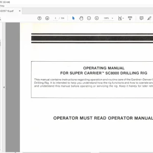 CAT Bucyrus SUPER CARRIER™ SC8000 DRILLING RIG OPERATING MANUAL BI009718 - PDF  DOWNLOAD