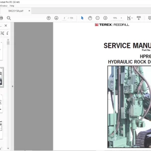 CAT Bucyrus TEREX REEDRILL HPR6030 HYDRAULIC ROCK DRILL SERVICE MANUAL 431415 - PDF DOWNLOAD