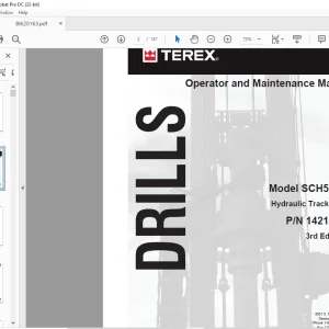 CAT Bucyrus Terex SCH5000 Hydraulic Track Drill Operator & Maintenance Manual PN 1421434 - PDF DOWNLOAD