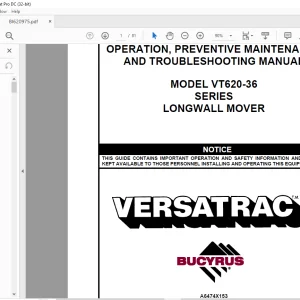 CAT Bucyrus VT620-36 Longwall Mover Operation, Maintenance, Troubleshooting Manual BI620975 - PDF DOWNLOAD