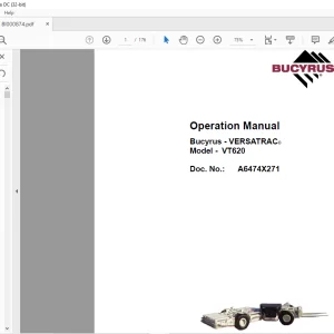 CAT Bucyrus VT620 Operation Manual BI000874 - PDF DOWNLOAD