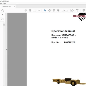 CAT Bucyrus VT636-2 Operation Manual BI000852 - PDF DOWNLOAD