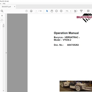 CAT Bucyrus VT636-2 Operation Manual BI000870 - PDF DOWNLOAD