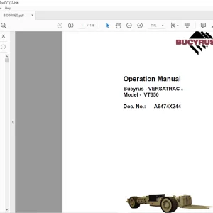CAT Bucyrus VT650 Operation Manual BI000860 - PDF DOWNLOAD