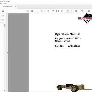 CAT Bucyrus VT650 Operation Manual BI001468 - PDF DOWNLOAD