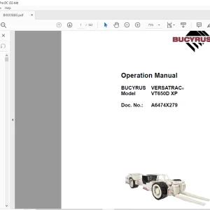 CAT Bucyrus VT650D XP Operation Manual BI000880 - PDF DOWNLOAD