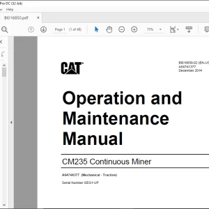 CAT CM235 Continuous Miner Operation and Maintenance Manual  - PDF DOWNLOAD
