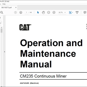 CAT CM235 Continuous Miner Operation and Maintenance Manual BI016873 - PDF DOWNLOAD