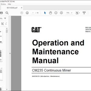 CAT CM235 Continuous Miner Operation and Maintenance Manual  - PDF DOWNLOAD