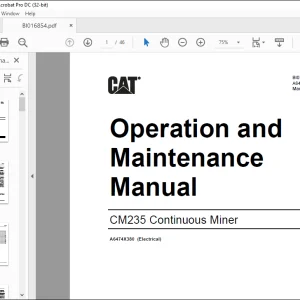 CAT CM345 Continuous Miner Operation and Maintenance Manual BI001592 - PDF DOWNLOAD