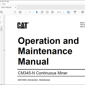 CAT CM345-N Continuous Miner Operation and Maintenance Manual BI001588  - PDF DOWNLOAD