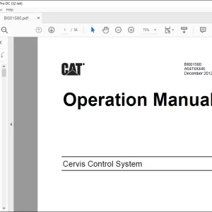 CAT Cervis Control System Operation Manual BI001580  - PDF DOWNLOAD