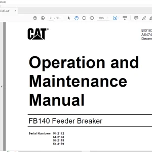 CAT FB140 Feeder Breaker Operation and Maintenance Manual BI016347 -  PDF DOWNLOAD