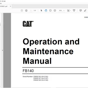 CAT FB140 Operation and Maintenance Manual EM009681  - PDF DOWNLOAD