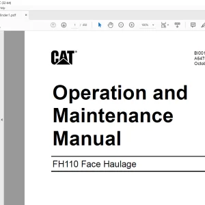CAT FH110 Face Haulage Operation and Maintenance Manual BI001487 - PDF DOWNLOAD