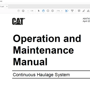 CAT Face Haulage Continuous Haulage System Operation and Maintenance Manual A6474X251 - PDF DOWNLOAD